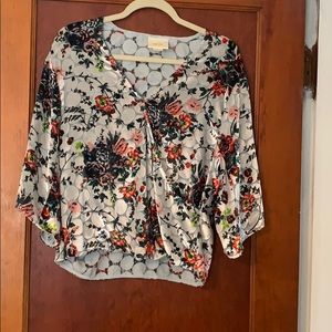 Maeve xs velvet criss-cross top.